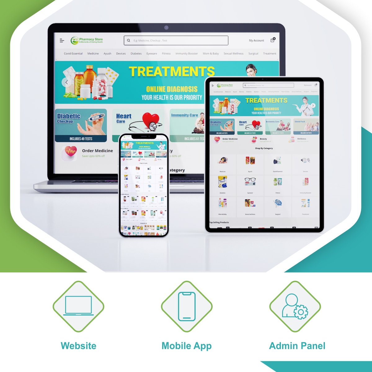 Pharmacy Store, eCommerce Website Fully Customized with Admin Panel